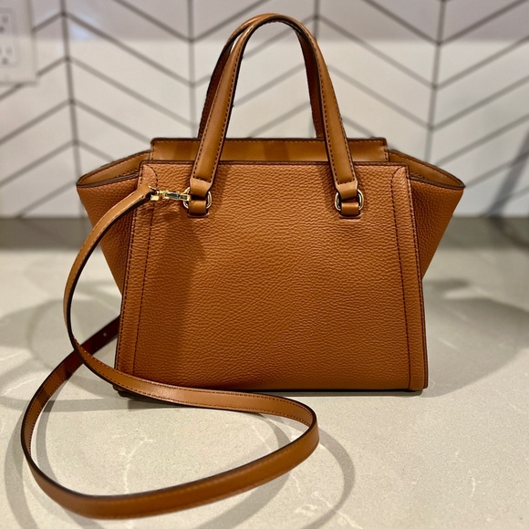 Michael Kors Freya brown Top Handle Small Satchel with Crossbody strap - Picture 3 of 5